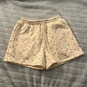 Altar'd State Cream Lounge Shorts with Elastic Waistband
